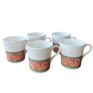 Corelle Corning Sand Art Set of 5 Coffee Mugs Made In USA